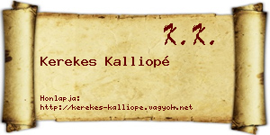 Kerekes Kalliopé névjegykártya